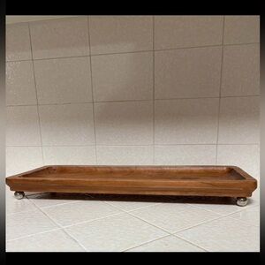 Elegant Wooden  Tray with metal ball legs